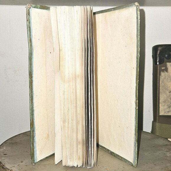 Antique 1856 French Gilded Cartonnage Book Decorative Gilt Romantic Cardboard - Picture 5 of 10